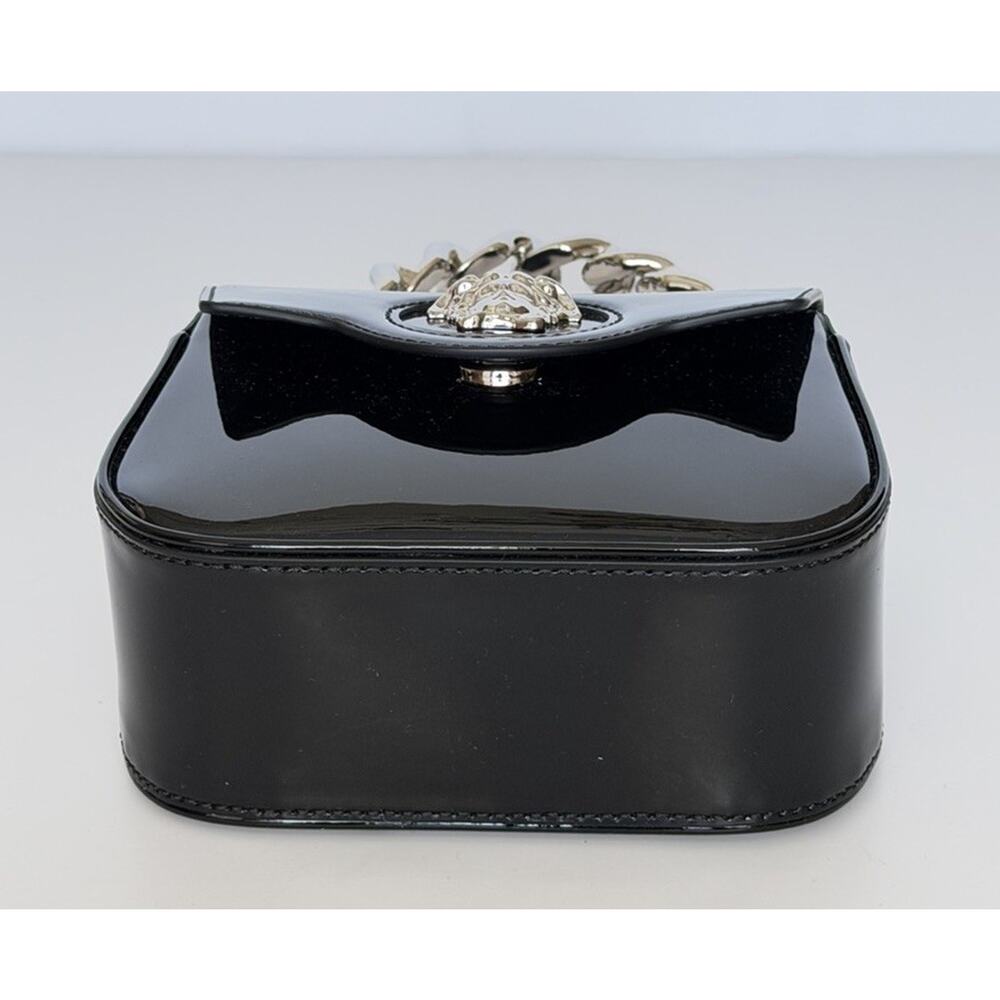 Versace Silver Medusa Black Leather Mini Top Handle Bag 1023434 IT NWT $1700 - Picture 7 of 16